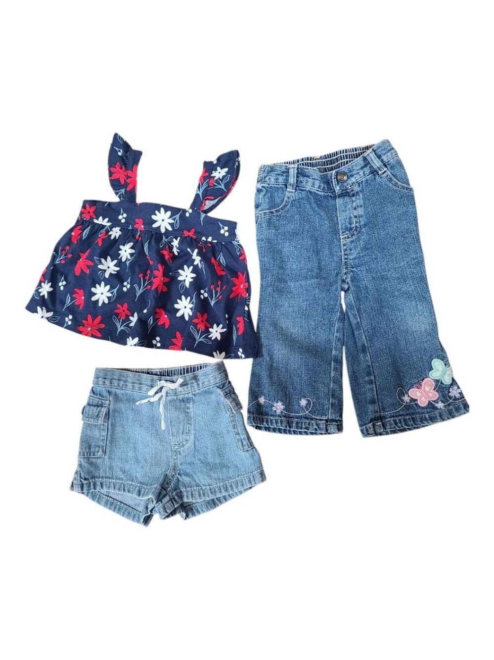 Baby Girls 9M Summer Bundle: Dress, Shorts, Pants Carters Circo Sonoma